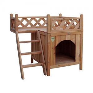 Caseta exterior para gatos a dos alturas