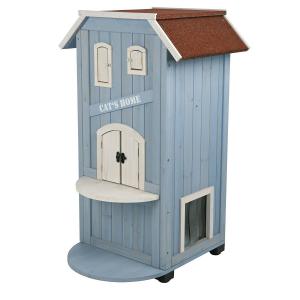 Caseta exterior para gatos muy coqueta