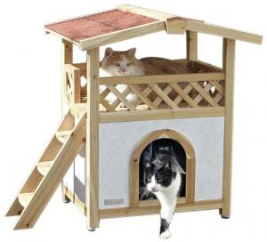 Caseta exterior para gatos natural